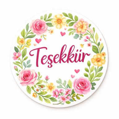 Teşekkür Etiket Baskı - Görsel 3
