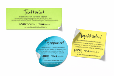 Teşekkür Etiket Baskı - Görsel 2